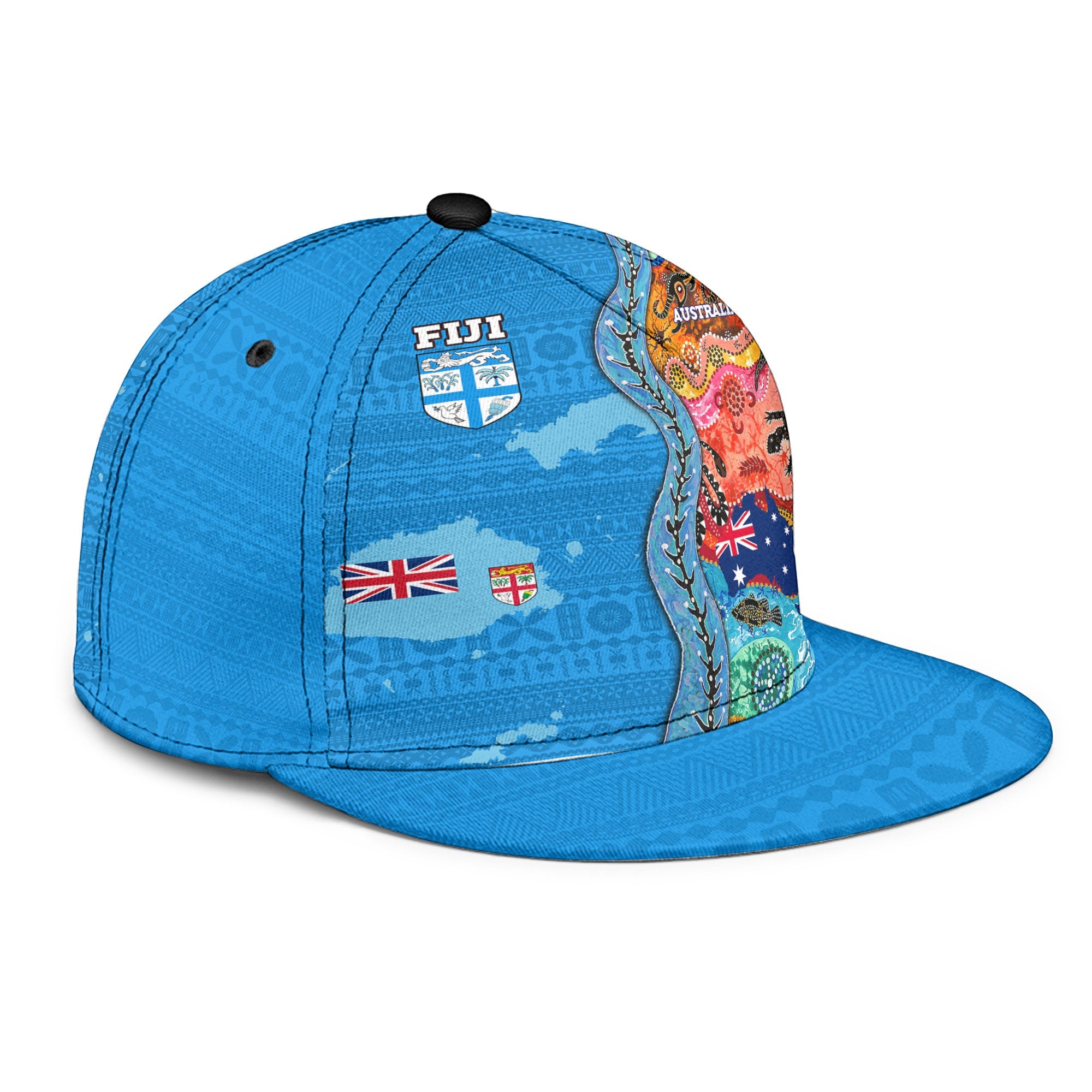 Fiji Tapa & Australia Aboriginal Snapback Hat