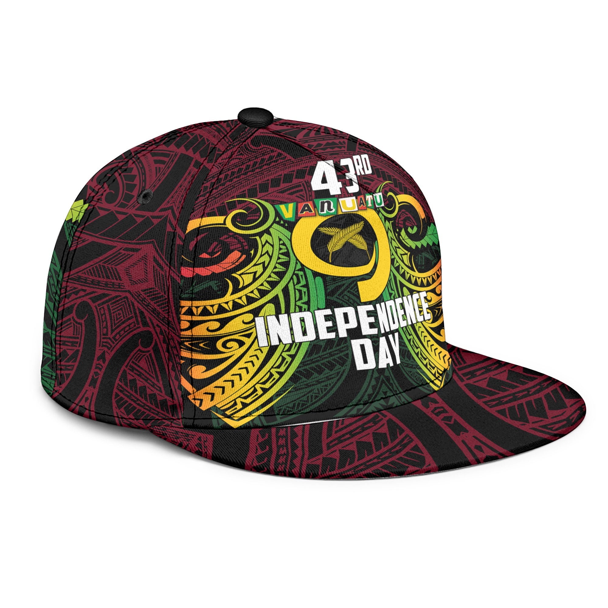 Vanuatu Snapback Hat Independence Day 43rd Anniversary Style 2