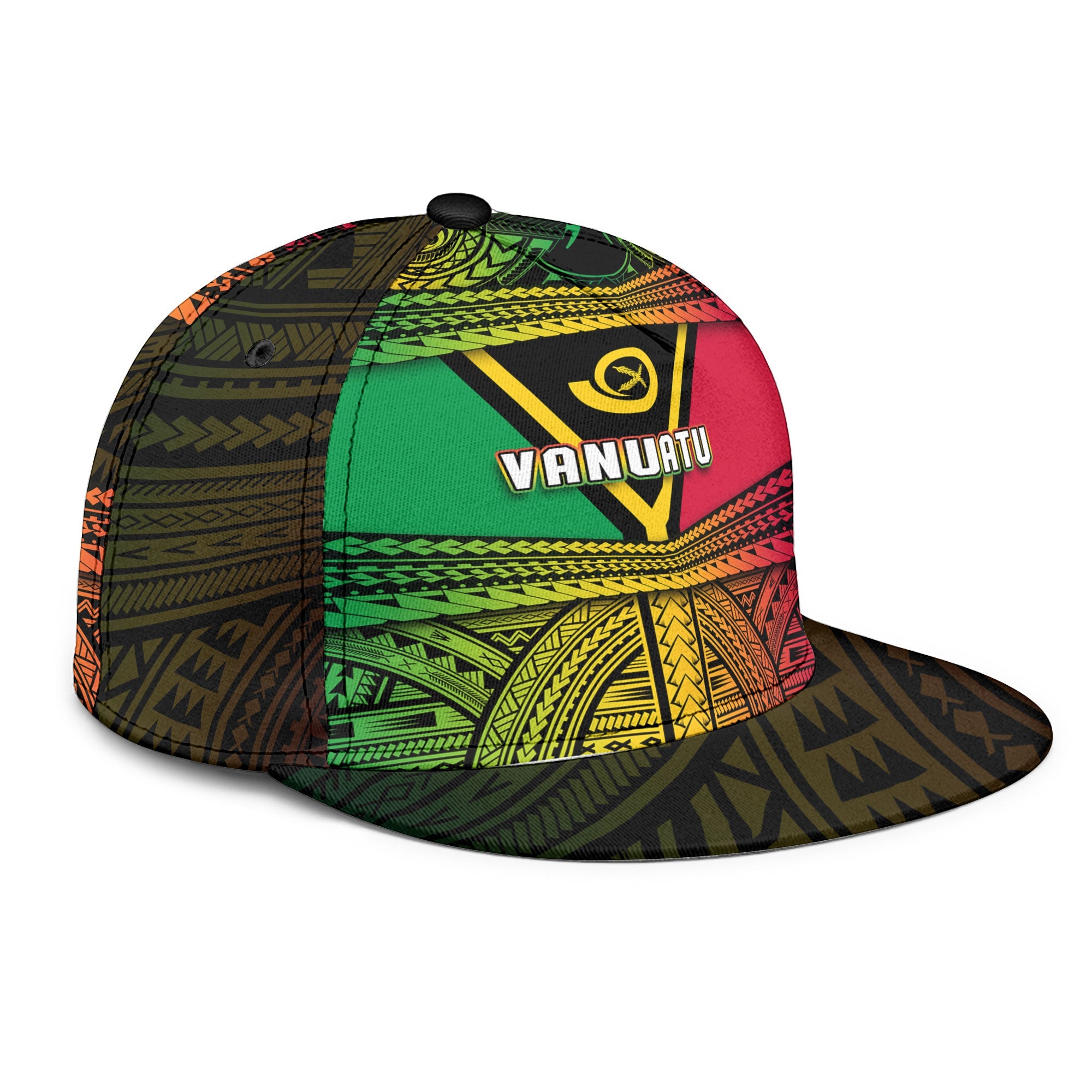 Vanuatu Flag & Coat Of Arms Snapback Hat Reggae Style