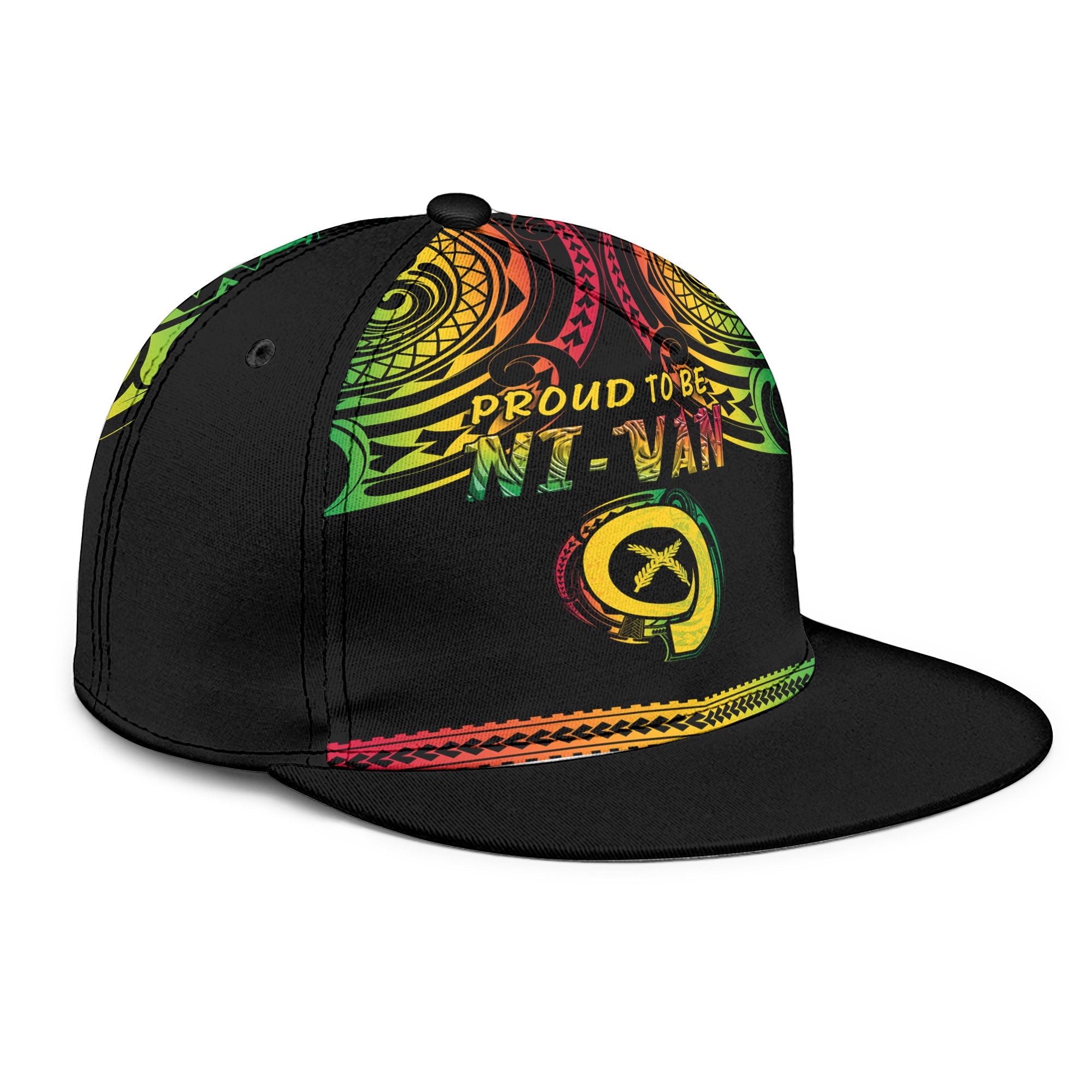 Vanuatu Proud To Be Ni-Van Snapback Hat Coat Of Arms Reggae Style