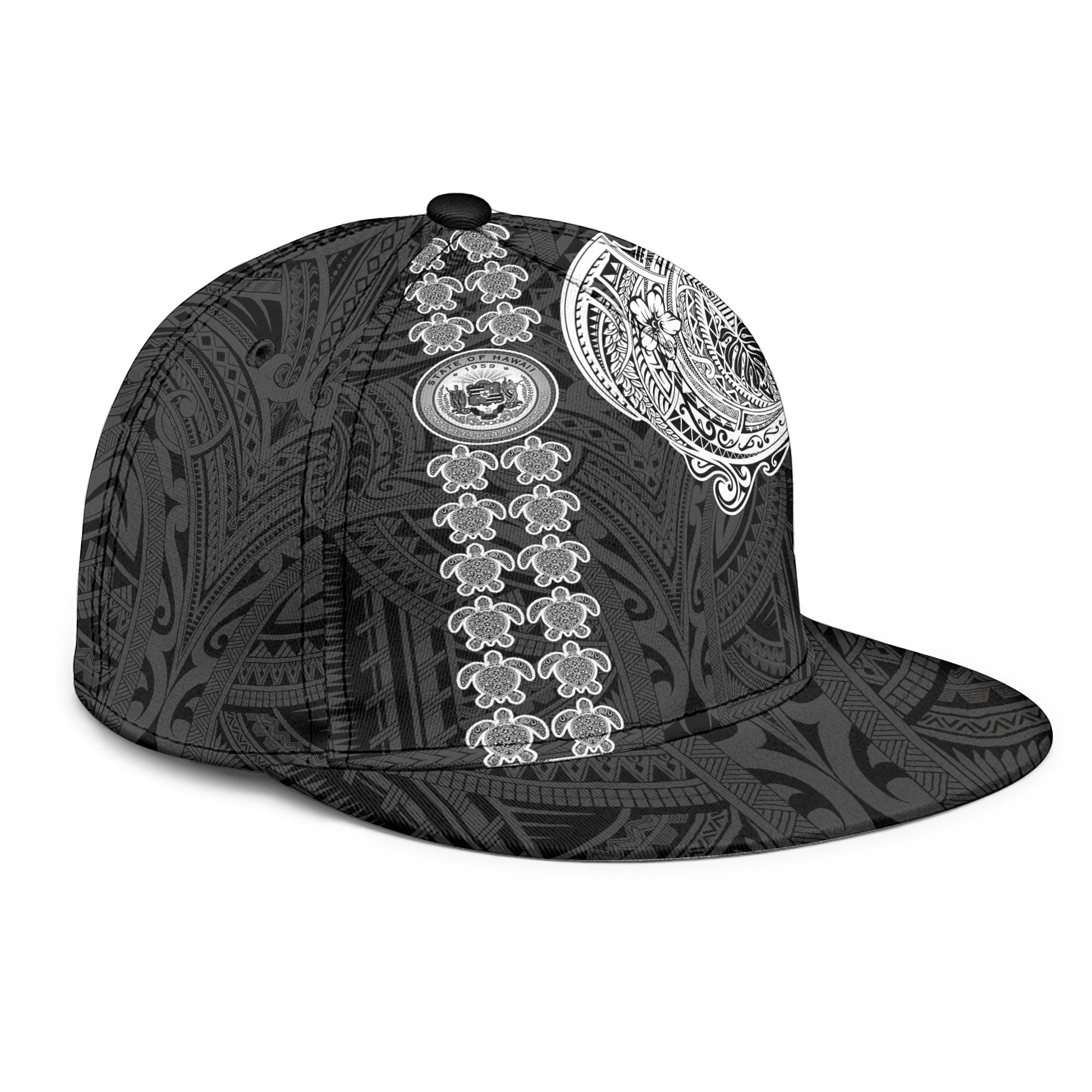 Hawaii Seal Polynesian Turtle Line Snapback Hat