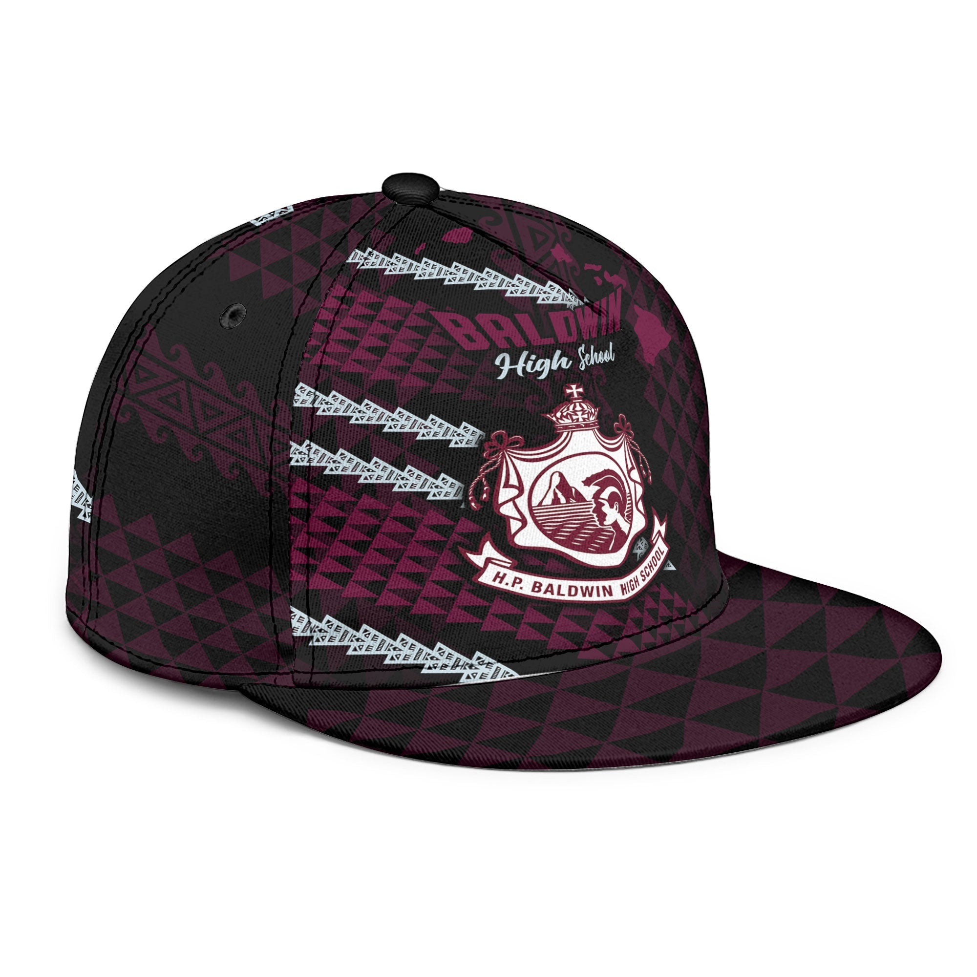 Hawaii Baldwin High School Snapback Hat Map Style