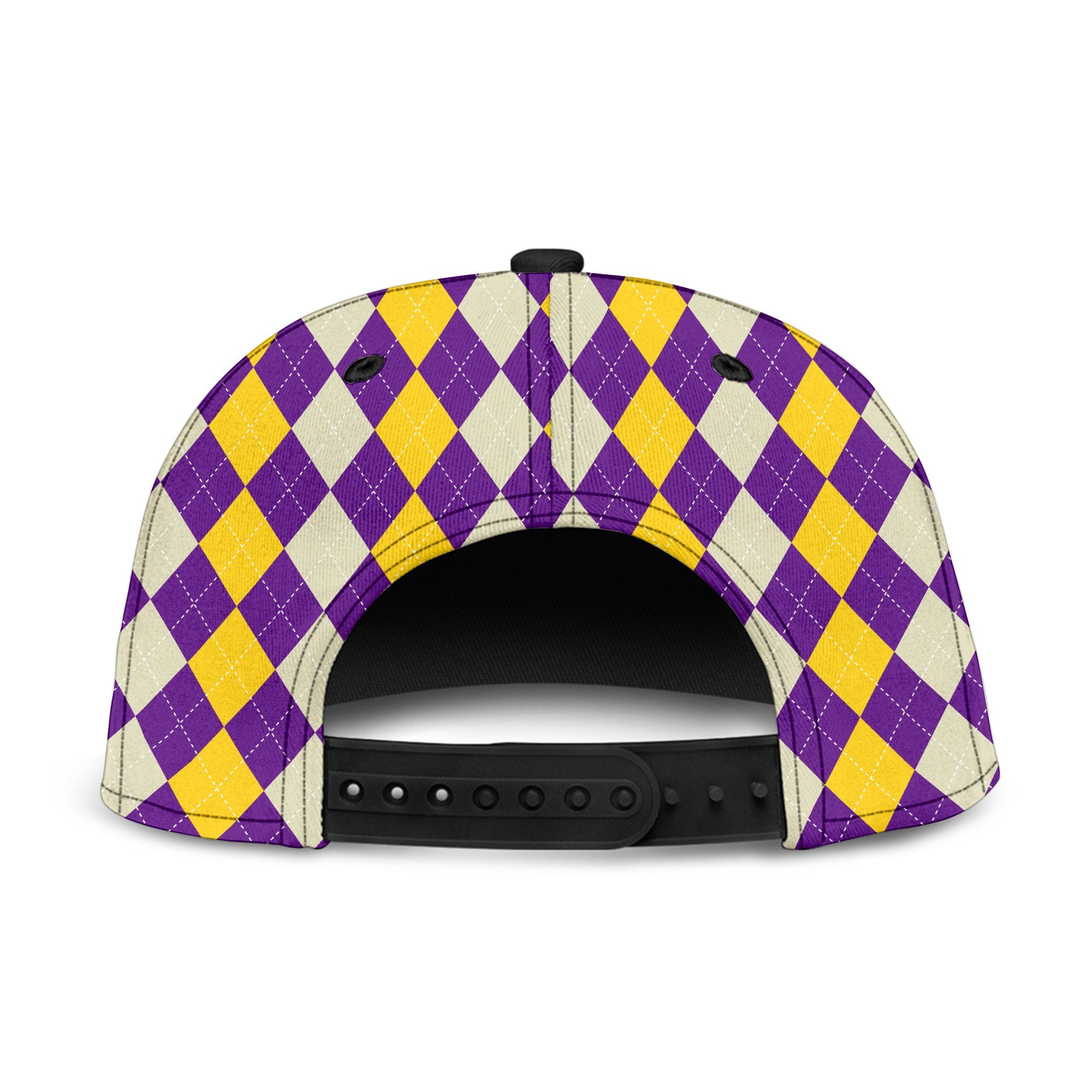 Fraternity Hat - OPP Christmas Snapback Hat Bulldog Purple Gold Caro Pattern Style