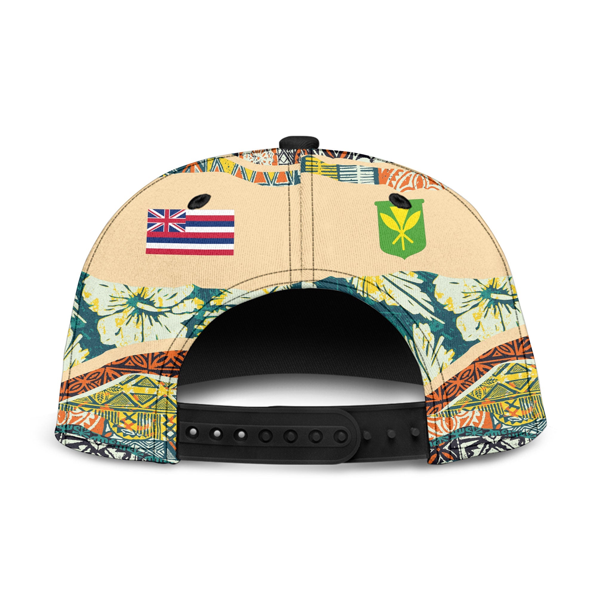 Hawaii Flag Snapback Hat Coat Of Arm Style