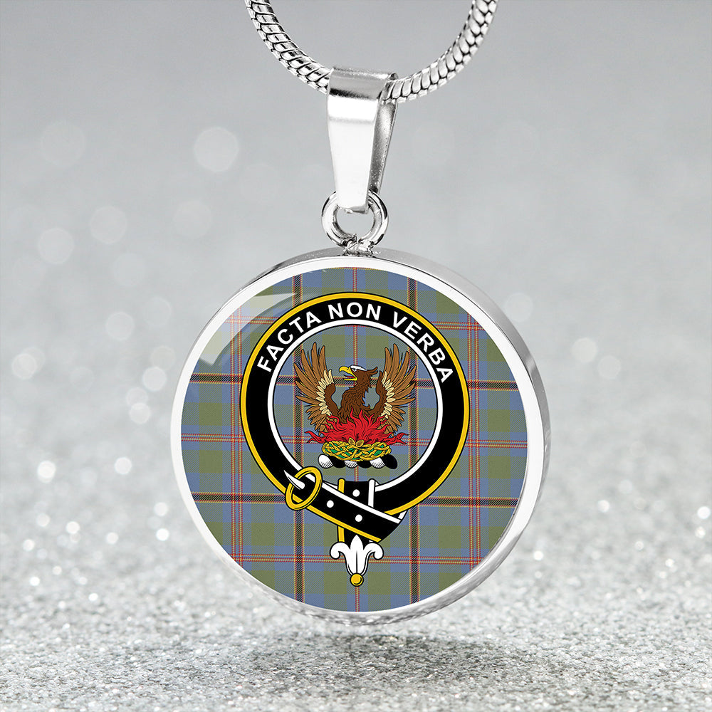 Scottish Tartan Snodgrass Weathered Clan Circle Necklace Classic Style