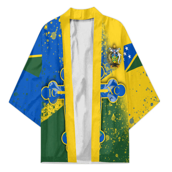 Solomon Islands Kimono Flag & Coat Of Arms Orthodox Style