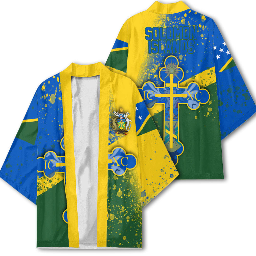 Solomon Islands Kimono Flag & Coat Of Arms Orthodox Style