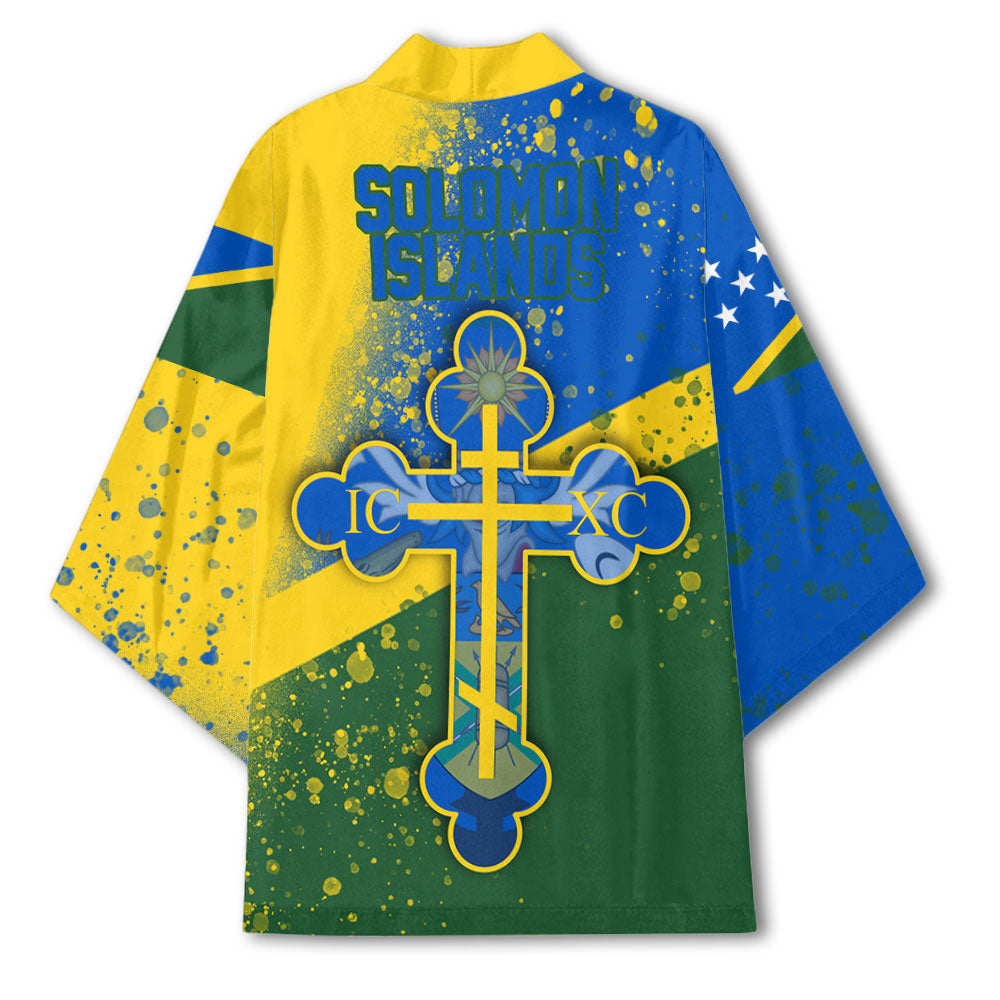 Solomon Islands Kimono Flag & Coat Of Arms Orthodox Style