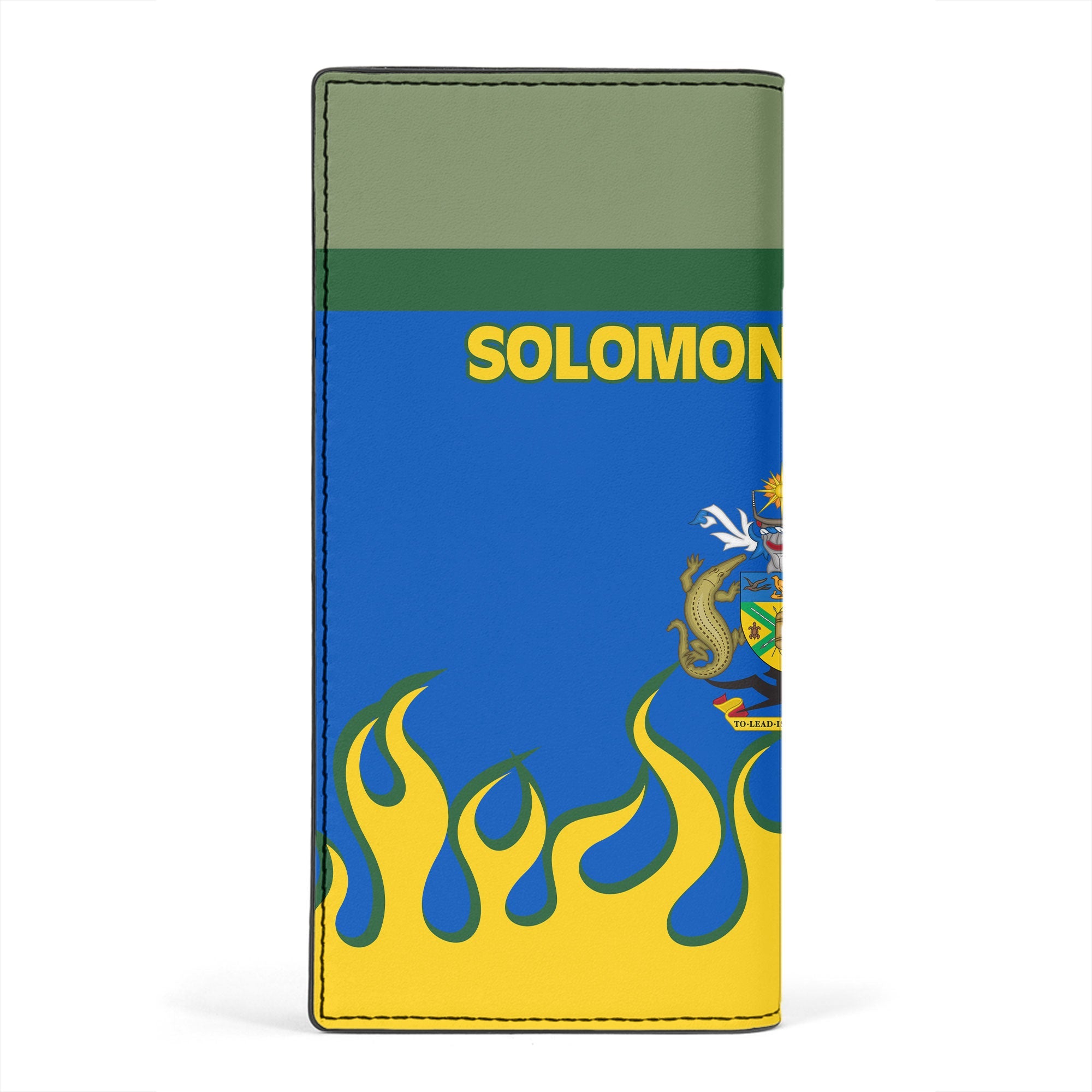 Solomon Islands Leather Wallet Flag & Coat Of Arms Fire Hockey Style