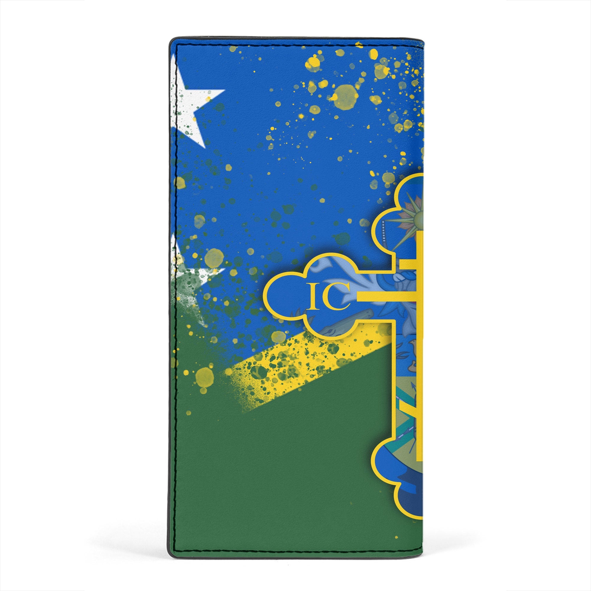 Solomon Islands Leather Wallet Flag & Coat Of Arms Orthodox Style