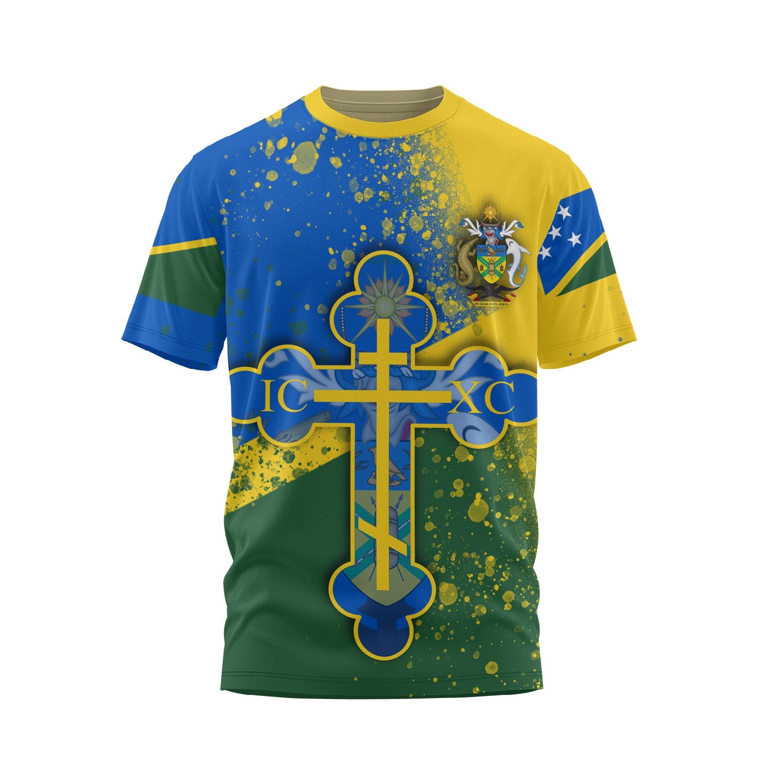 Solomon Islands T Shirt Flag & Coat Of Arms Orthodox Style