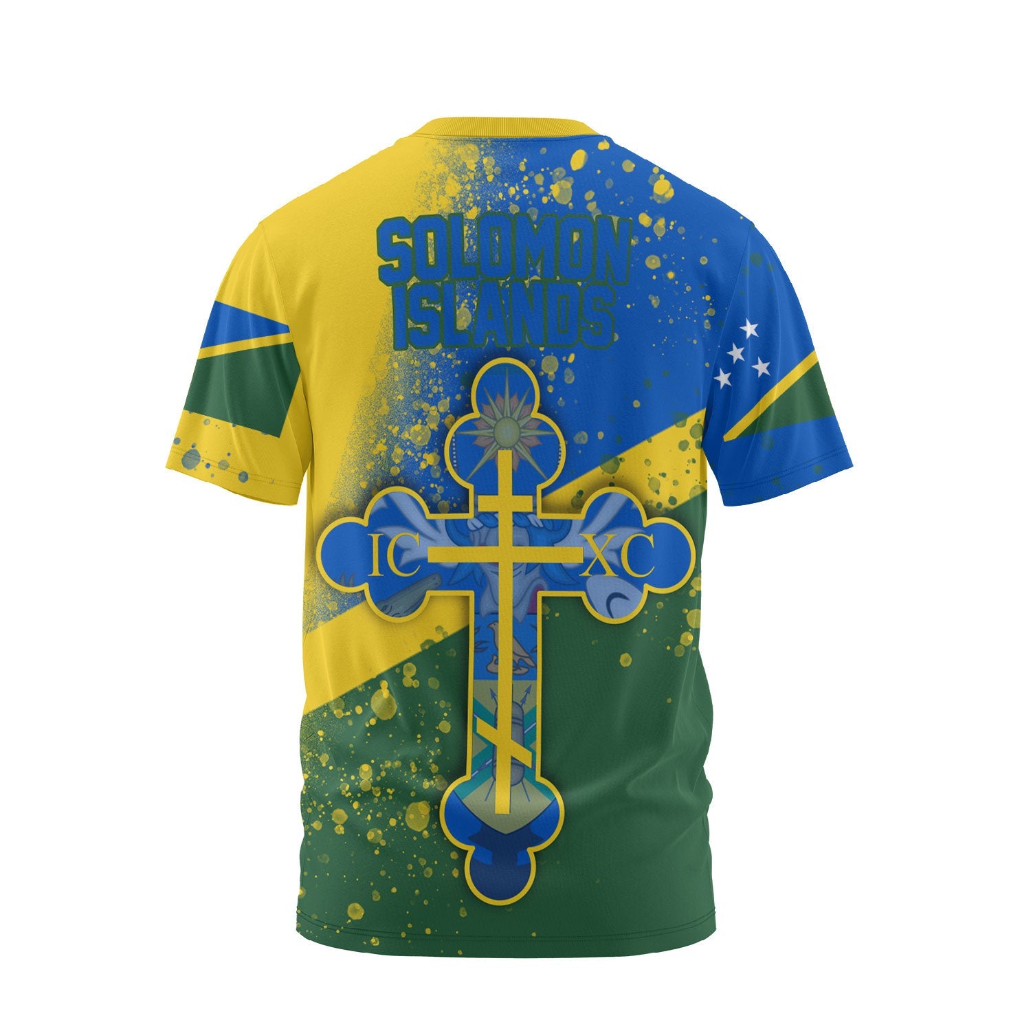 Solomon Islands T Shirt Flag & Coat Of Arms Orthodox Style