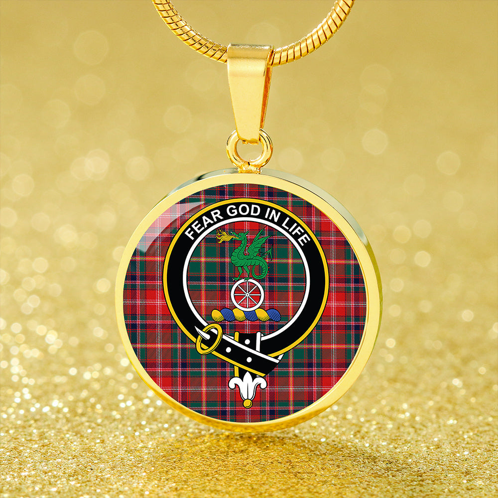 Scottish Tartan Somerville # 2 Modern Clan Circle Necklace Classic Style