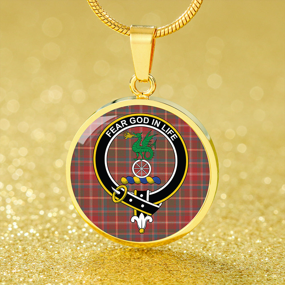 Scottish Tartan Somerville # 2 Weathered Clan Circle Necklace Classic Style