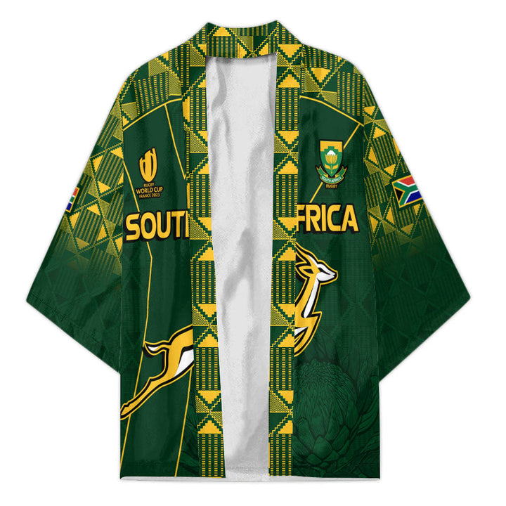 South Africa Rugby Kimono Springboks African Pattern & King Protea - L ...
