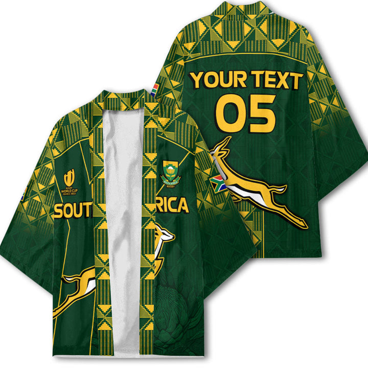 Springbok Rugby Repeated Pattern South Africa Rugby Kimono Springboks African Pattern & King Protea - L ...
