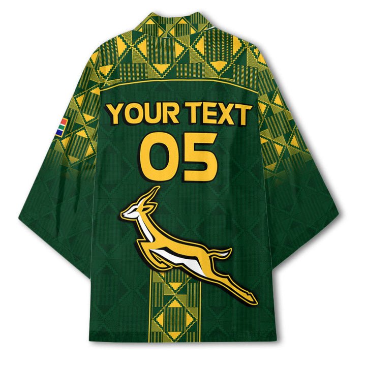 Springbok Rugby Repeated Pattern South Africa Rugby Kimono Springboks African Pattern & King Protea - L ...