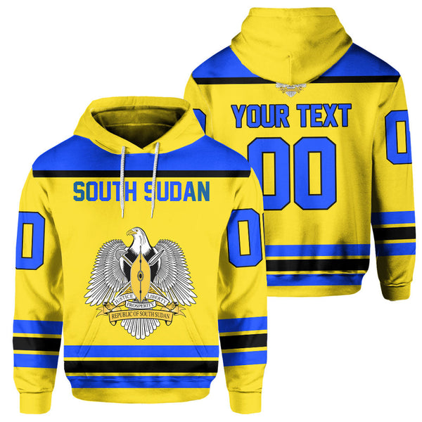 South Sudan Hoodie Flag & Coat Of Arms Hockey Style