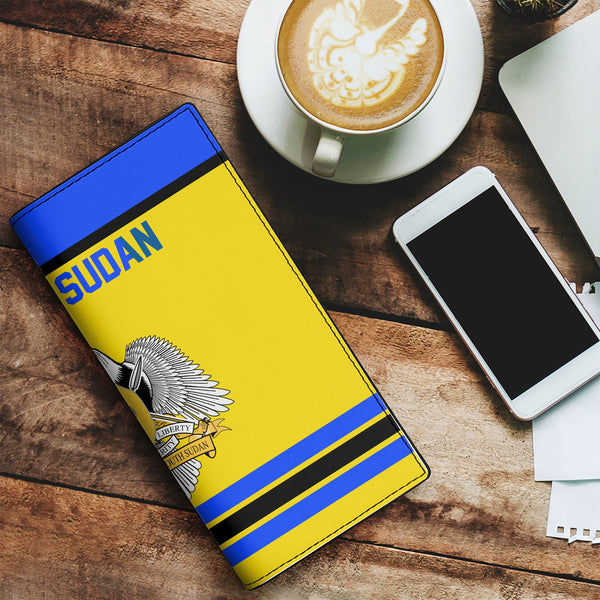 South Sudan Leather Wallet Flag & Coat Of Arms Hockey Style