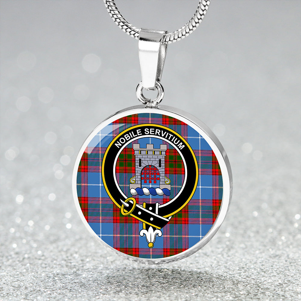 Scottish Tartan Spalding Clan Circle Necklace Classic Style
