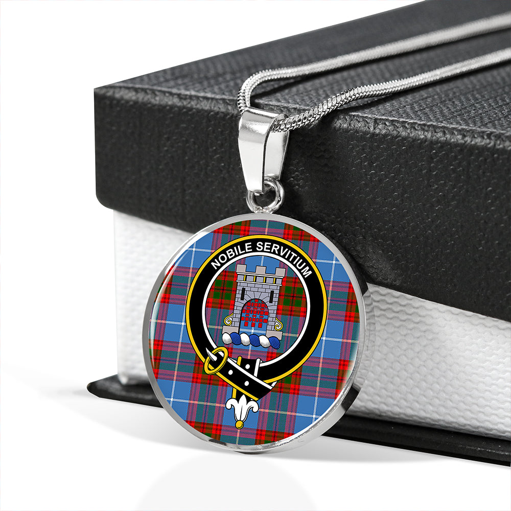 Scottish Tartan Spalding Clan Circle Necklace Classic Style