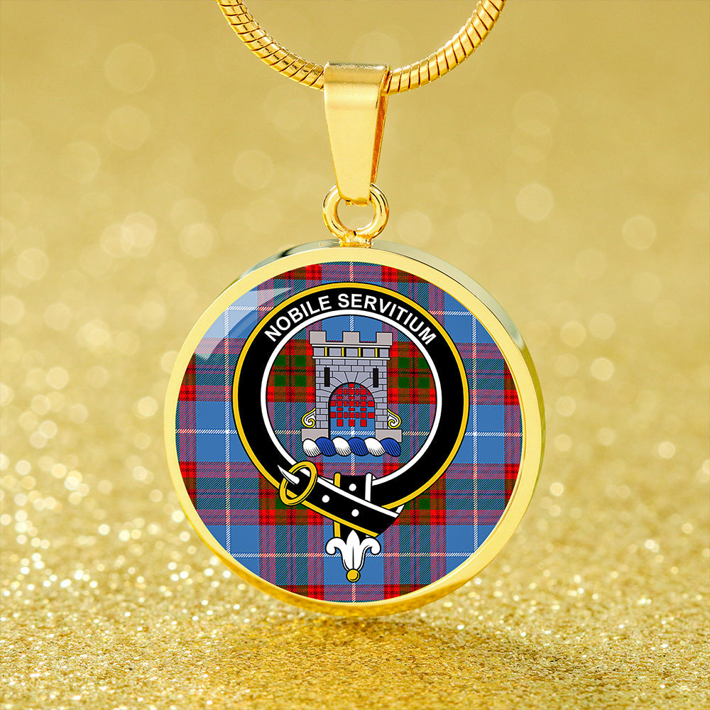 Scottish Tartan Spalding Clan Circle Necklace Classic Style