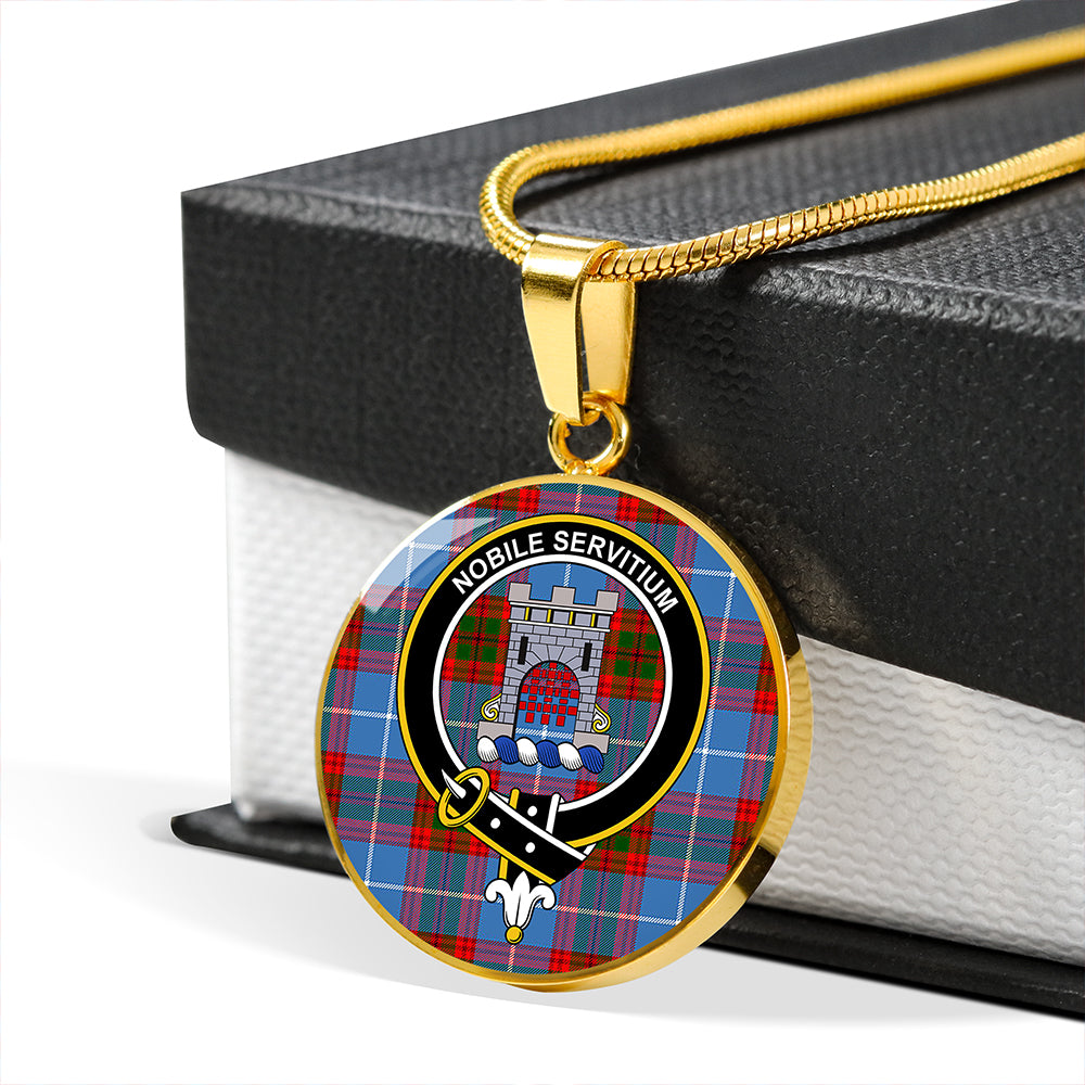 Scottish Tartan Spalding Clan Circle Necklace Classic Style