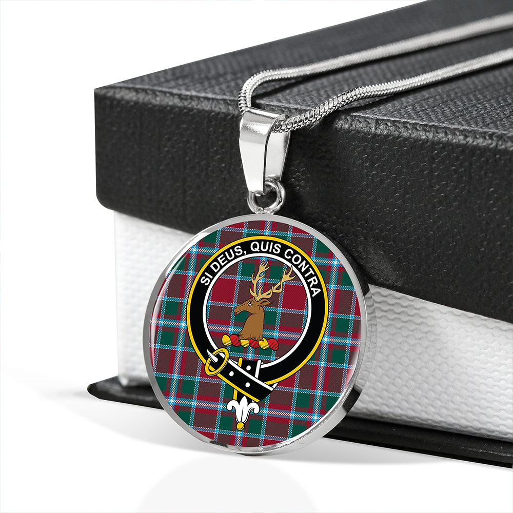 Scottish Tartan Spens Modern Clan Circle Necklace Classic Style