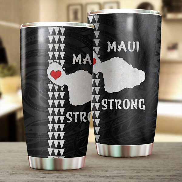 Pray For Hawaii Stainless Steel Glitter Tumbler Polynesian Maui Be Strong - LH1