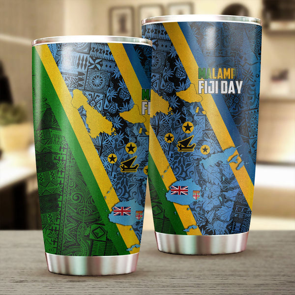 Malampa Fiji Day Stainless Steel Glitter Tumbler