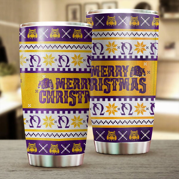 Fraternity Tumbler - OPP Christmas Bulldog Stainless Steel Glitter Tumbler