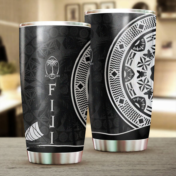 Fiji Rugby Stainless Steel Glitter Tumbler