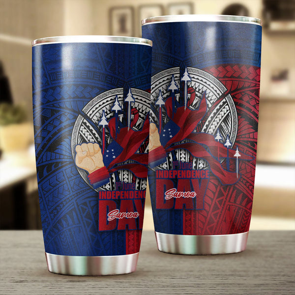 Samoa Independence Day 1st June Stainless Steel Glitter Tumbler