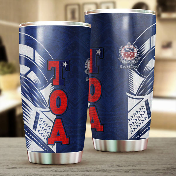 TOA Samoa Rugby Stainless Steel Glitter Tumbler