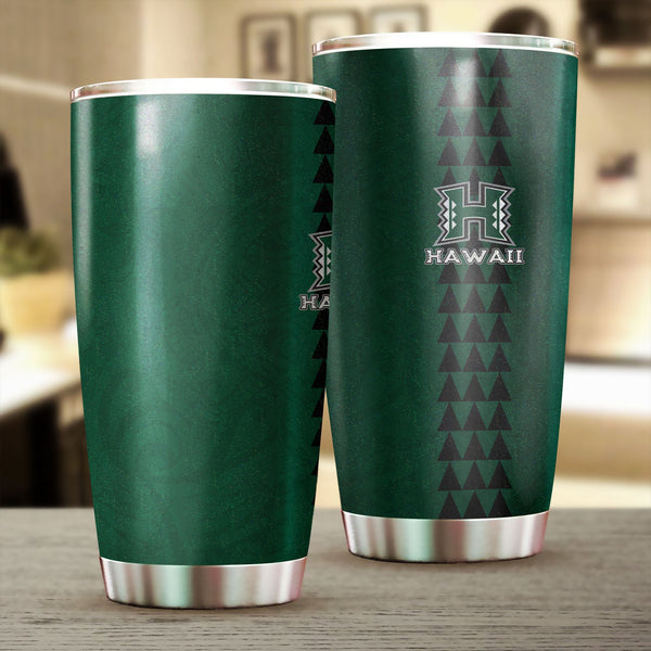 Hawaii Rainbow Warriors Rugby Stainless Steel Glitter Tumbler