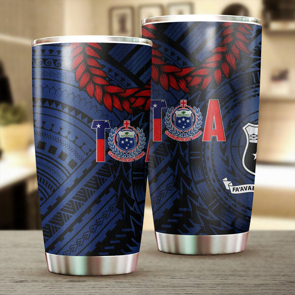 Samoa TOA Rugby Stainless Steel Glitter Tumbler Ulafala Style