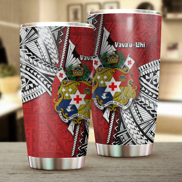 Tonga Vava'u Lahi Coat Of Arms Stainless Steel Glitter Tumbler