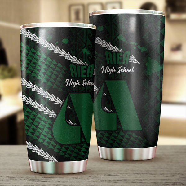 Hawaii Aiea High School Stainless Steel Glitter Tumbler Map Style