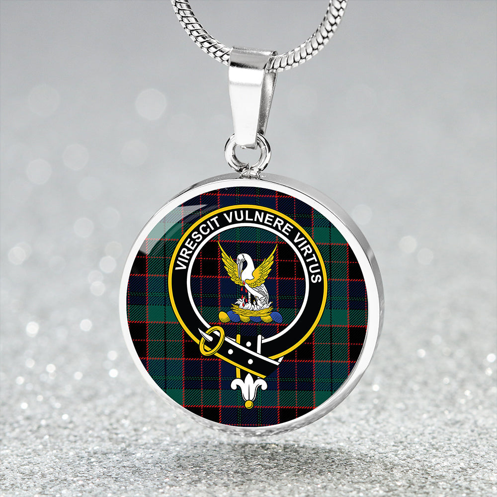 Scottish Tartan Stewart Old Modern Clan Circle Necklace Classic Style