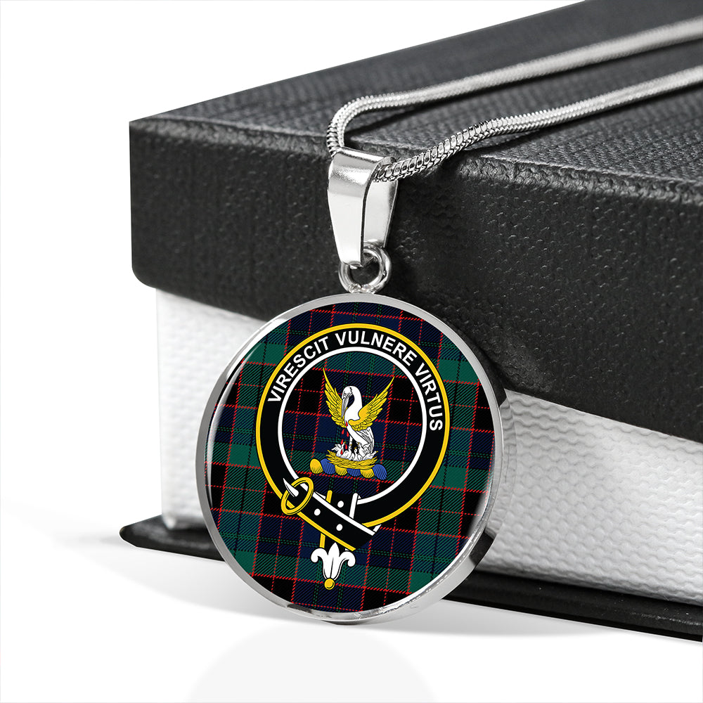 Scottish Tartan Stewart Old Modern Clan Circle Necklace Classic Style