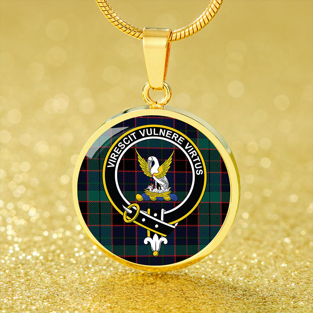 Scottish Tartan Stewart Old Modern Clan Circle Necklace Classic Style