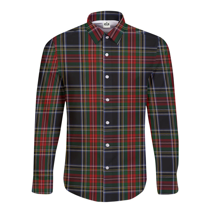 Stewart Black 03 Tartan Plaid Long Sleeve Button Shirt