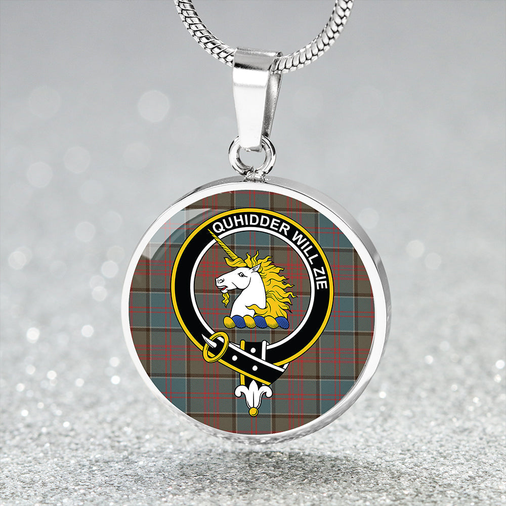 Scottish Tartan Stewart of Appin Hunting Weathered Clan Circle Necklace Classic Style