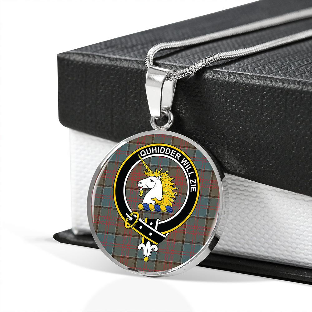 Scottish Tartan Stewart of Appin Hunting Weathered Clan Circle Necklace Classic Style