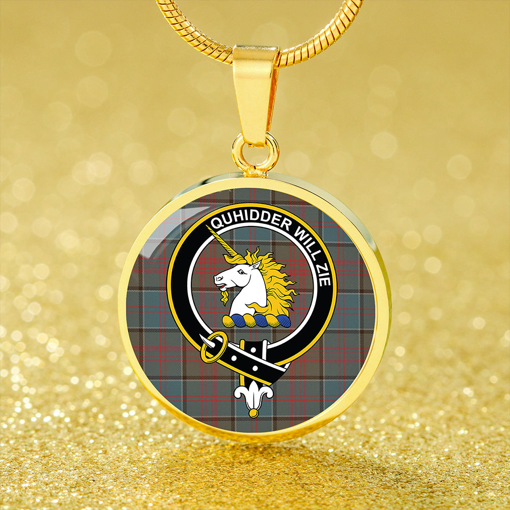 Scottish Tartan Stewart of Appin Hunting Weathered Clan Circle Necklace Classic Style