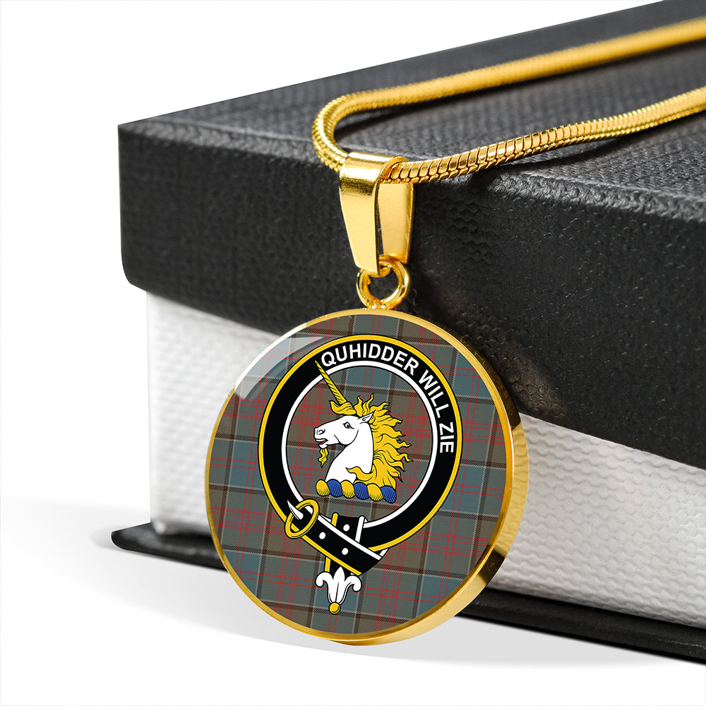 Scottish Tartan Stewart of Appin Hunting Weathered Clan Circle Necklace Classic Style