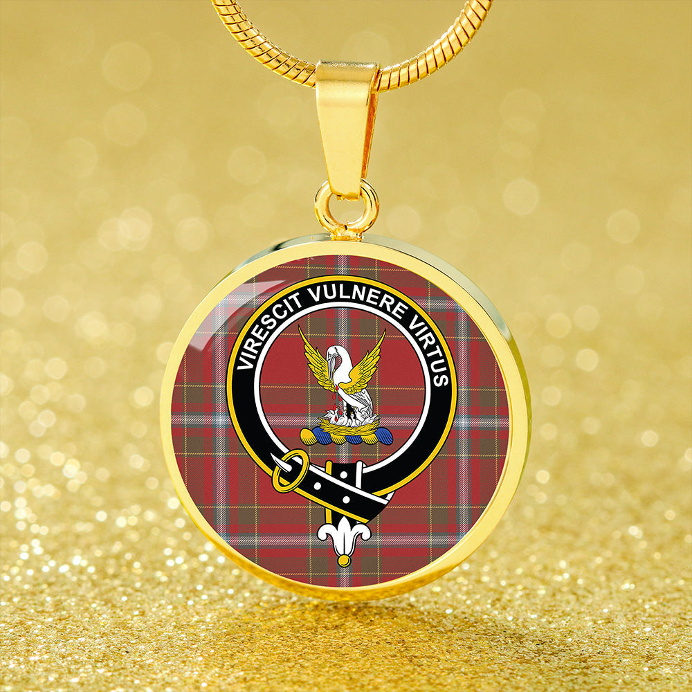 Scottish Tartan Stewart of Fingask Weathered Clan Circle Necklace Classic Style