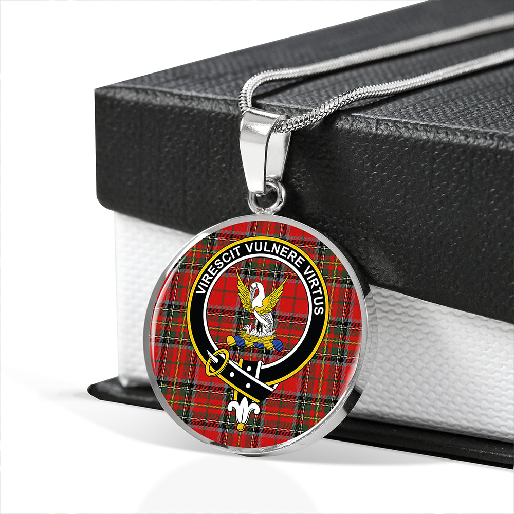 Scottish Tartan Stewart of Galloway Modern Clan Circle Necklace Classic Style