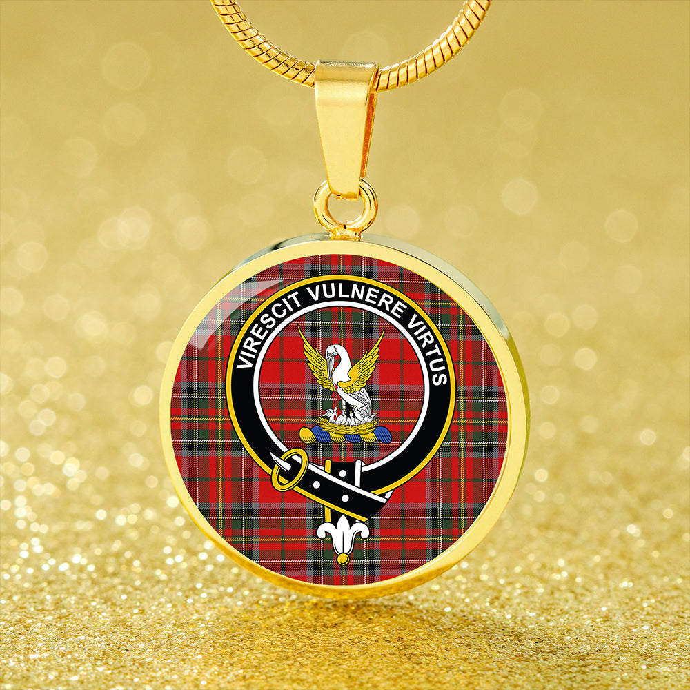 Scottish Tartan Stewart of Galloway Modern Clan Circle Necklace Classic Style