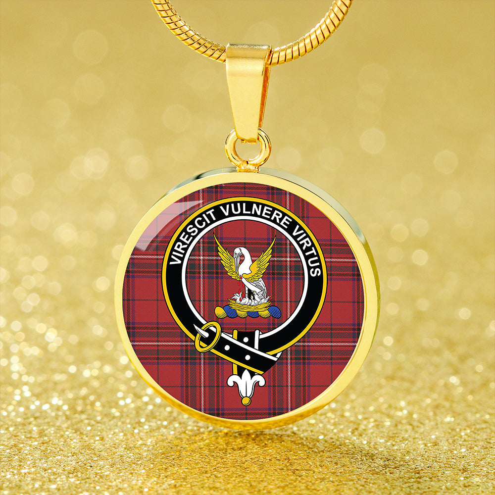 Scottish Tartan Stewart of Rothesay Weathered Clan Circle Necklace Classic Style